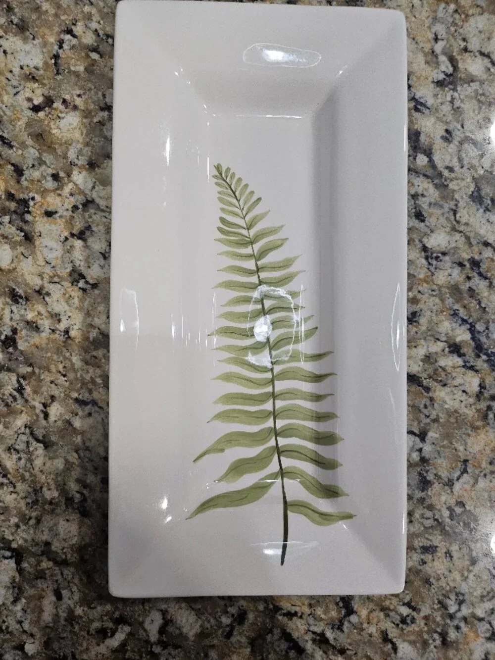 Pottery Barn FERN Botanical Long Rectangular Appetizer Serving Platter 14